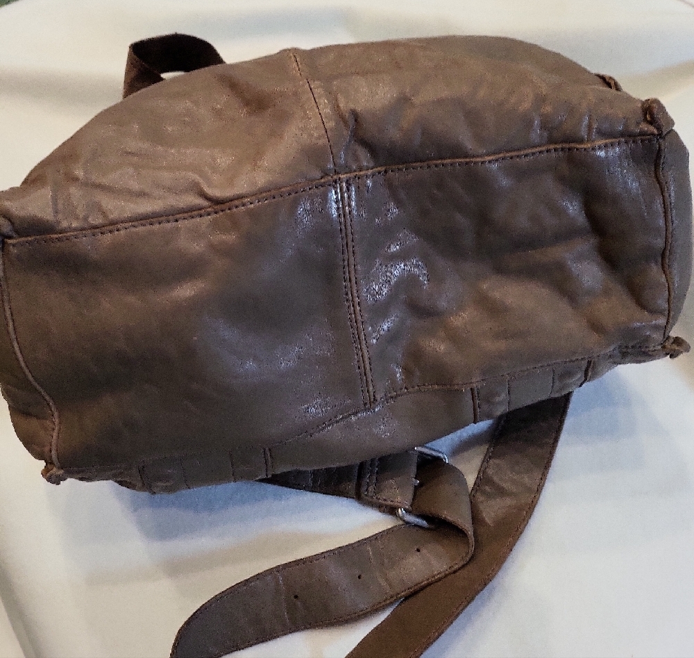 Liebeskind Carla Brown / Gray Genuine Leather Convertible Shoulder Bag Rare - Picture 4 of 12